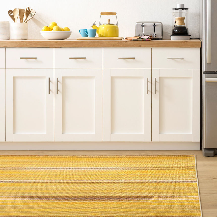 Sunflower Ticking Machine Washable Rug