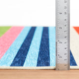 Beach Stripe Machine Washable Rug