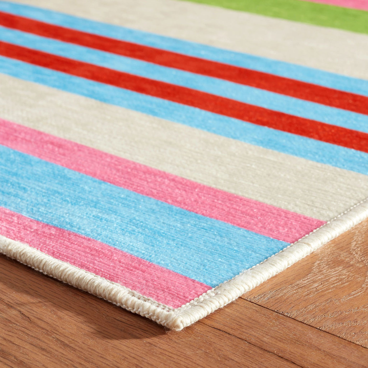 Beach Stripe Machine Washable Rug