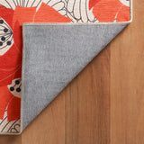 Japanese Poppy Machine Washable Rug