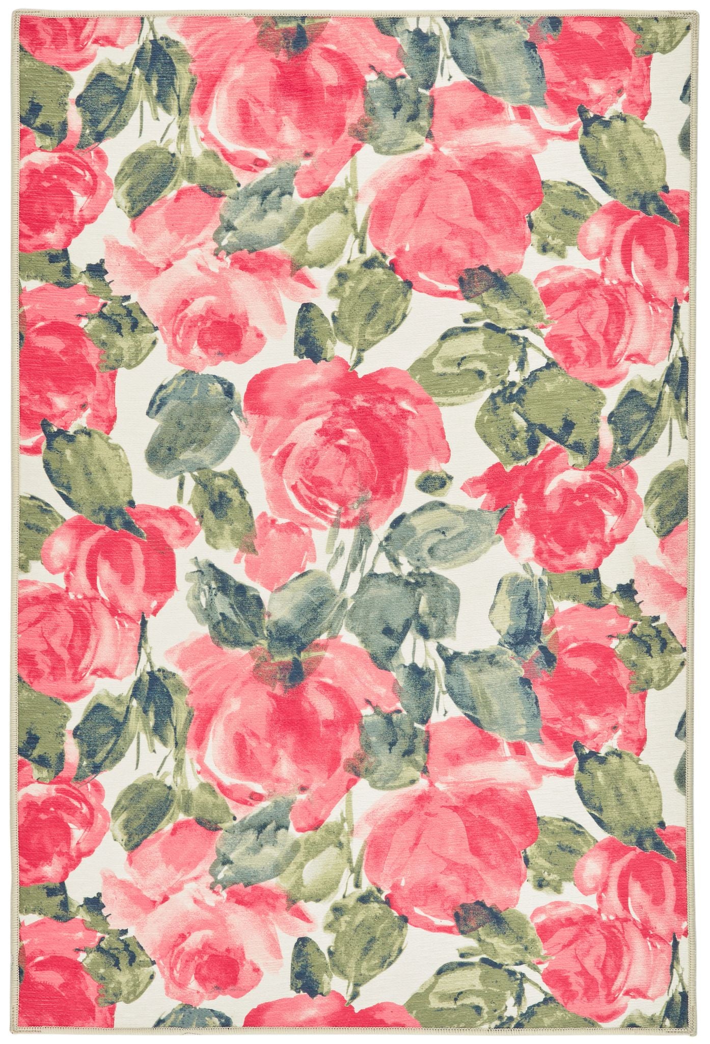Pretty Peonies Machine Washable Rug