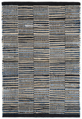 Denim Rag Gridwork Handwoven Cotton Rug