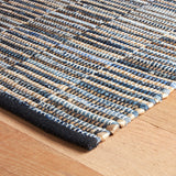 Denim Rag Gridwork Handwoven Cotton Rug
