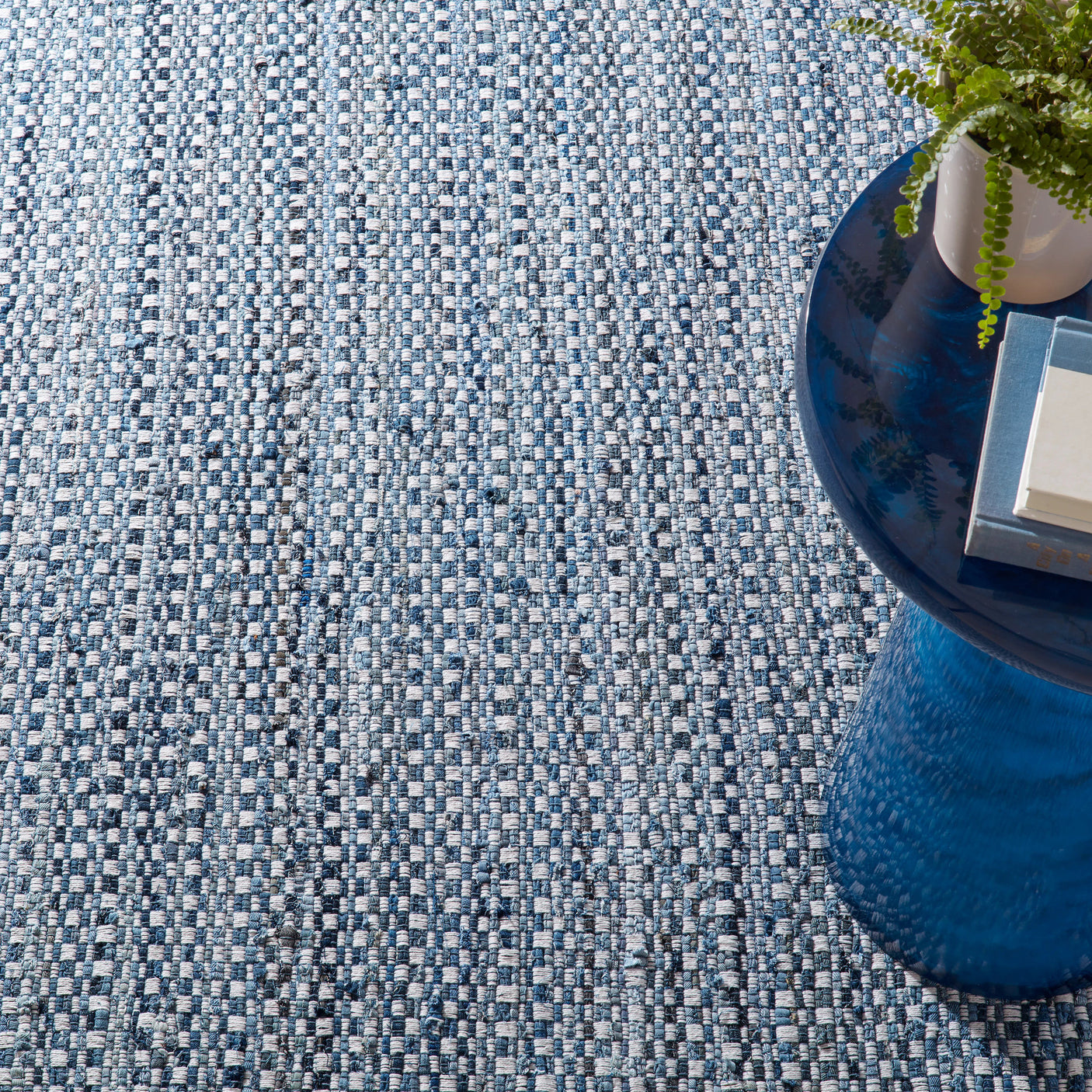 Denim Stone Handwoven Cotton Rug