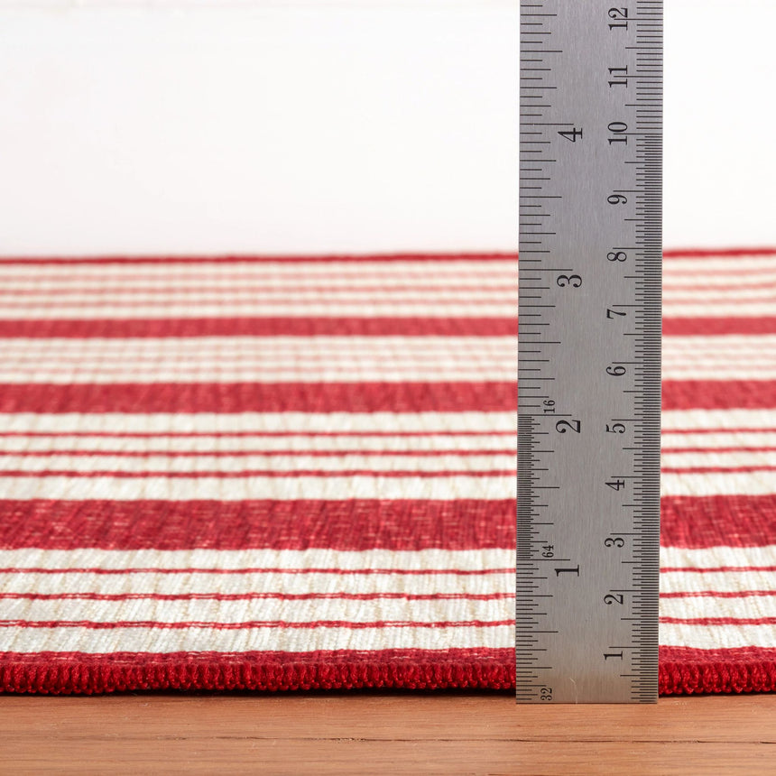 Abby Ticking Machine Washable Rug