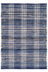 Denim Plaid Handwoven Cotton Rug