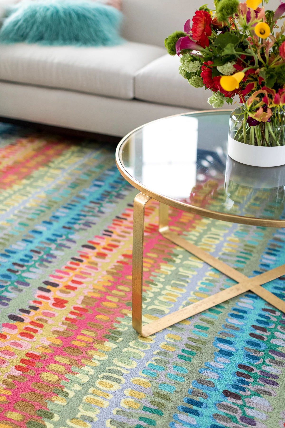 Paint Chip Hand Micro Hooked Wool Rug