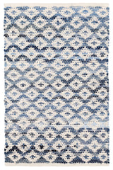 Denim Rag Diamond Handwoven Cotton Rug