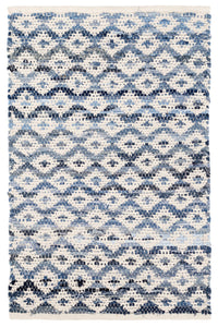 Denim Rag Diamond Handwoven Cotton Rug