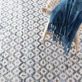 Denim Rag Diamond Handwoven Cotton Rug