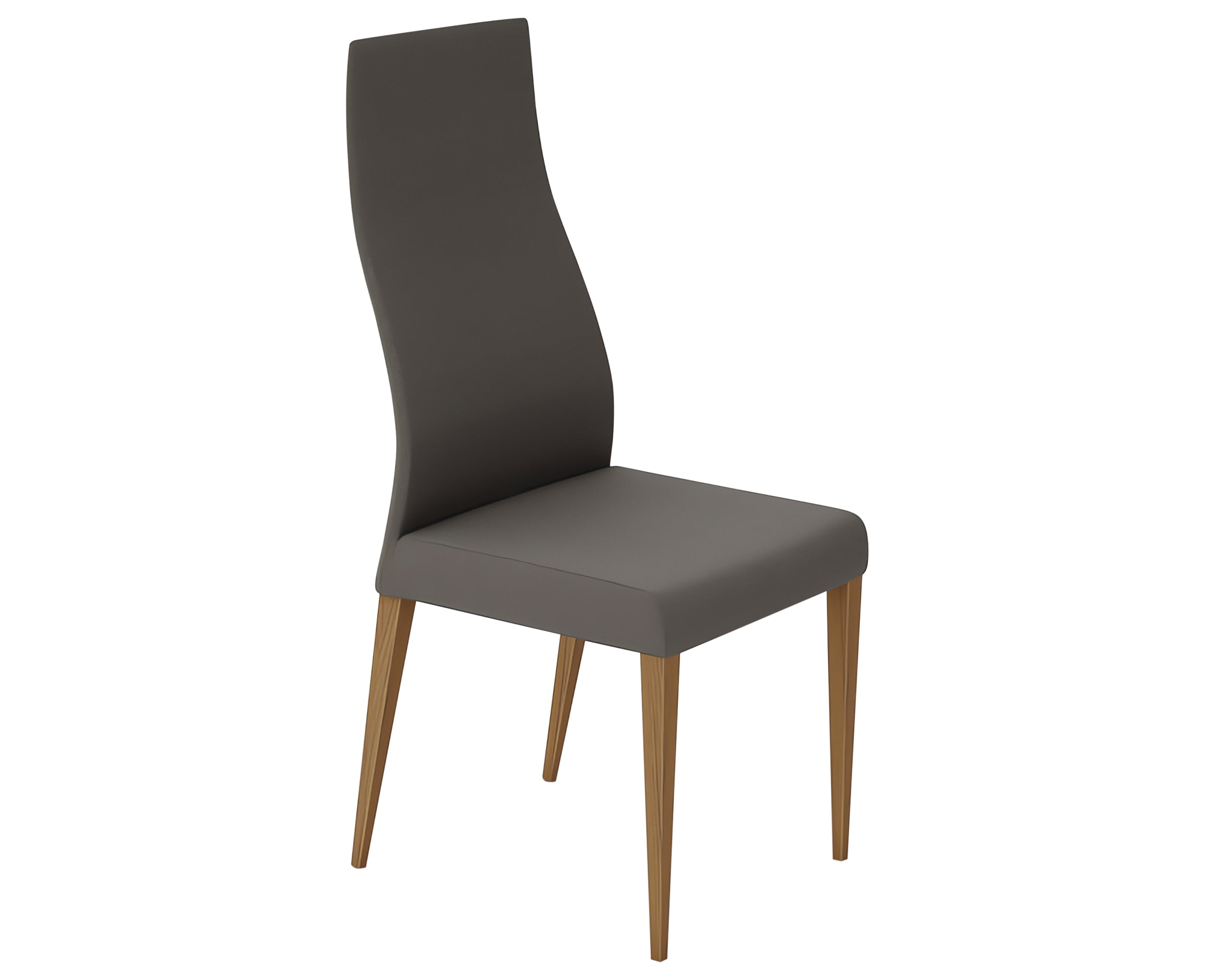 Matte Natural Teak with Grey Fabric | Mobican Dali Dining Chair | Valley Ridge Furniture