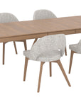 Pecan Washed Birch with Matte Finish and FP Crypton Fabric | Canadel Downtown 4072 Pecan Washed Dining Set - Floor Model | Valley Ridge Furniture