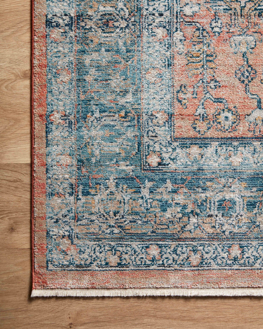 Elise Rug 01 | Coral / Blue