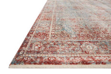 Elise Rug 04 | Sky / Red