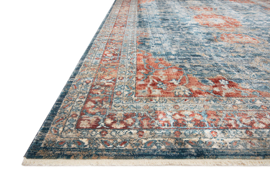 Elise Rug 05 | Navy / Red