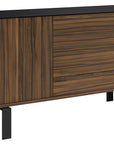 Smoked Walnut with Ebony Glass and Black Legs | Mobican Elodi Buffet | Valley Ridge Furniture