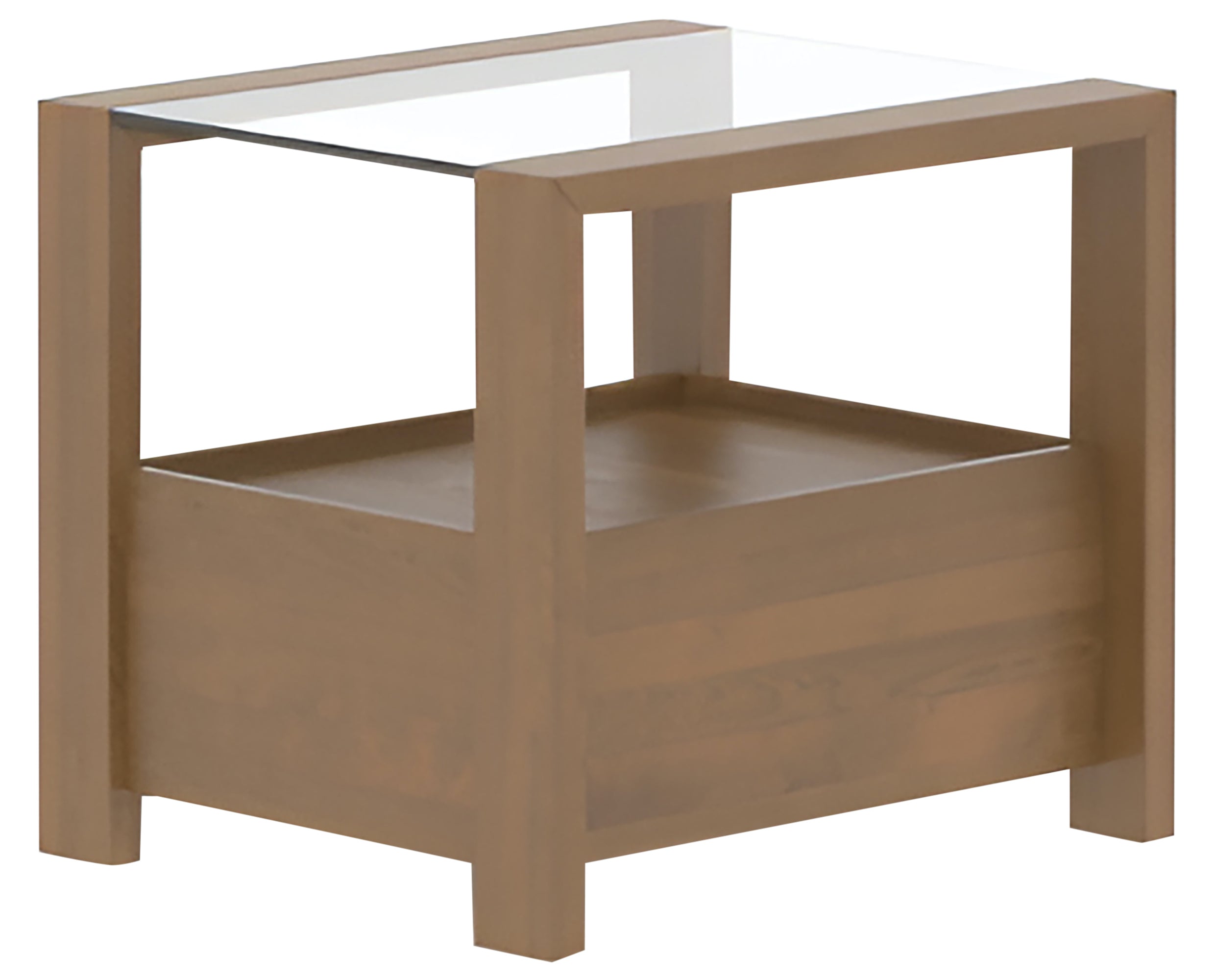 Oak Washed Birch with Matte Finish and CL Air Clear Glass | Canadel Accent 2421 End Table | Valley Ridge Furniture