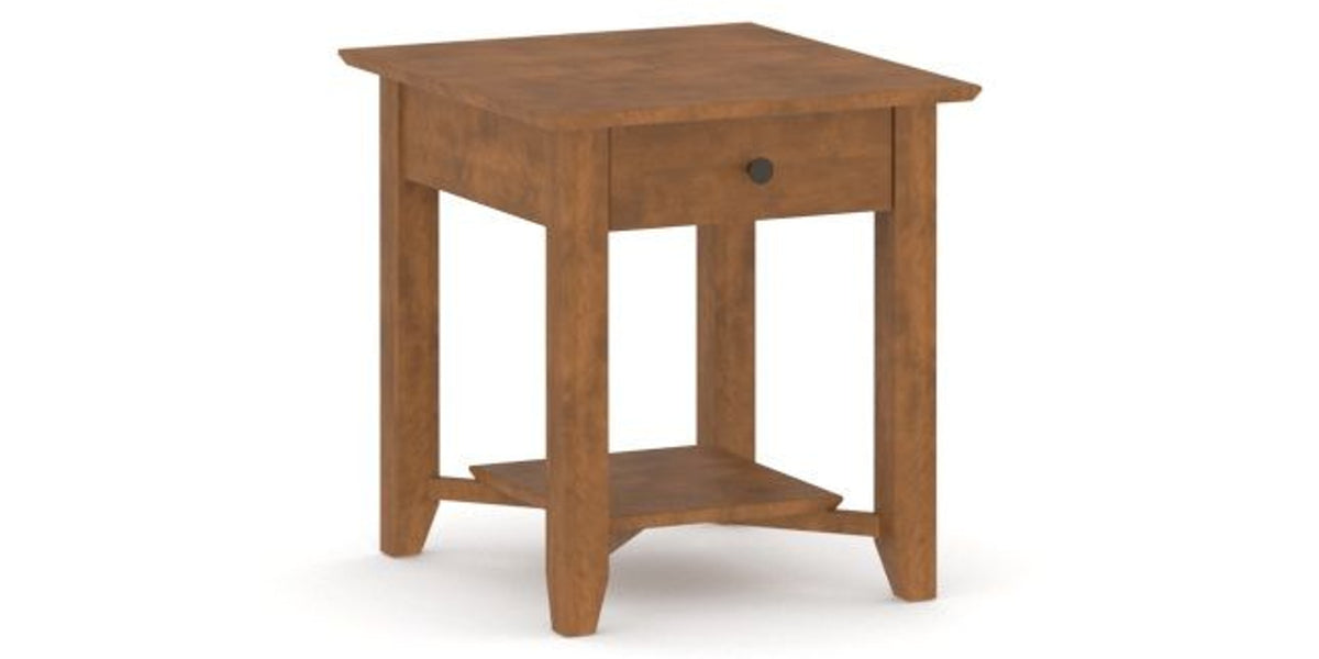 Canadel Accent Rectangular End Table 2422 EJ in Oak Washed, three-quarter view