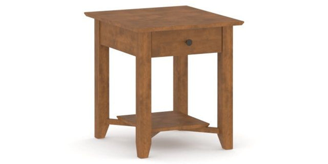 Canadel Accent Rectangular End Table 2422 EJ in Oak Washed, three-quarter view