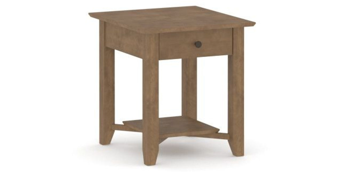 Canadel Accent Rectangular End Table 2422 EJ in 25 Pecan Washed, three-quarter view