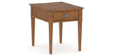 Canadel Accent Rectangular End Table 2721 in Oak Washed Birch with Matte Finish, three-quarter view