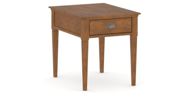 Canadel Accent Rectangular End Table 2721 in Oak Washed Birch with Matte Finish, three-quarter view