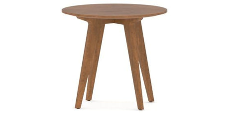 Canadel Accent Round End Table 2222 in Oak Washed Birch with Matte Finish, three-quarter view