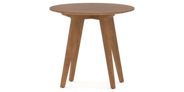 Canadel Accent Round End Table 2222 in Oak Washed Birch with Matte Finish, three-quarter view