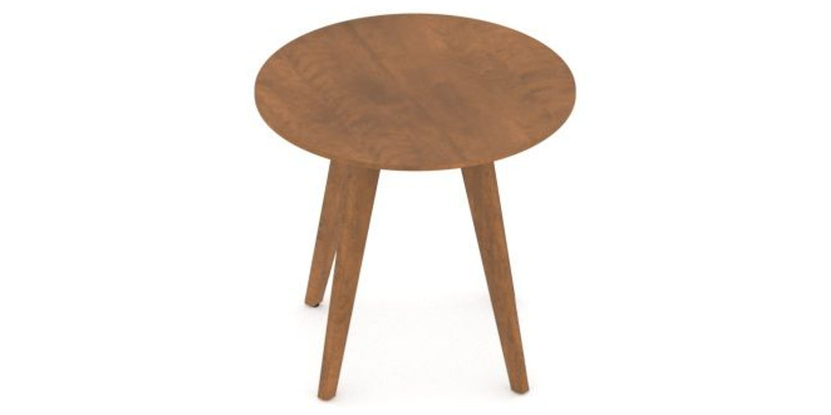 Canadel Accent Round End Table 2222 in Oak Washed Birch with Matte Finish, view from above