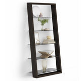 BDi Eileen 5166 Leaning Book Shelf in Charcoal Stained Ash, on white