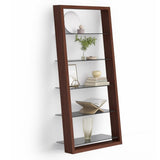 BDi Eileen 5166 Leaning Book Shelf in Chocolate Stained Walnut, on white