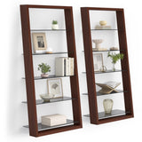BDi Eileen 5166 Leaning Book Shelf in Chocolate Stained Walnut, on white