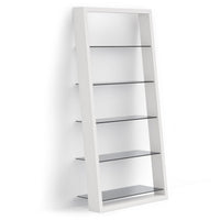 BDi Eileen 5166 Leaning Book Shelf in Satin White, on white