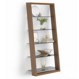 BDi Eileen 5166 Leaning Book Shelf in Natural Walnut, on white