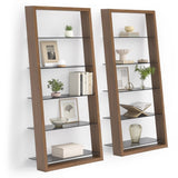 BDi Eileen 5166 Leaning Book Shelf in Natural Walnut, on white