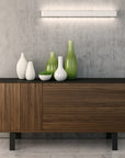 Smoked Walnut with Ebony Glass and Black Legs | Mobican Elodi Buffet | Valley Ridge Furniture