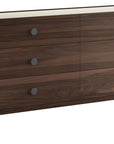 Havana on Walnut with Sand Glass and Charcoal Handles | Mobican Ema Double Dresser | Valley Ridge Furniture