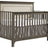 Grigio Brushed Oak with Talc Fabric | Emerson 5-in-1 Convertible Crib w/Talc Upholstered Headboard Panel | Valley Ridge Furniture