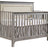Owl Brushed Oak with Talc Fabric | Emerson 5-in-1 Convertible Crib w/Talc Upholstered Headboard Panel | Valley Ridge Furniture