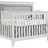 White Brushed Oak with Fog Fabric | Emerson 5-in-1 Convertible Crib w/Fog Upholstered Headboard Panel | Valley Ridge Furniture