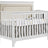White Brushed Oak with Talc Fabric | Emerson 5-in-1 Convertible Crib w/Talc Upholstered Headboard Panel | Valley Ridge Furniture