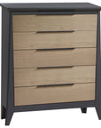 Graphite Birch with Natural Wheat Birch | Flexx Premium 5 Drawer Dresser | Valley Ridge Furniture