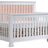 White Birch with Blush Fabric | Taylor 5-in-1 Convertible Crib w/Upholstered Headboard Panel | Valley Ridge Furniture
