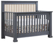 Graphite Birch with Talc Fabric | Taylor 5-in-1 Convertible Crib w/Upholstered Headboard Panel | Valley Ridge Furniture