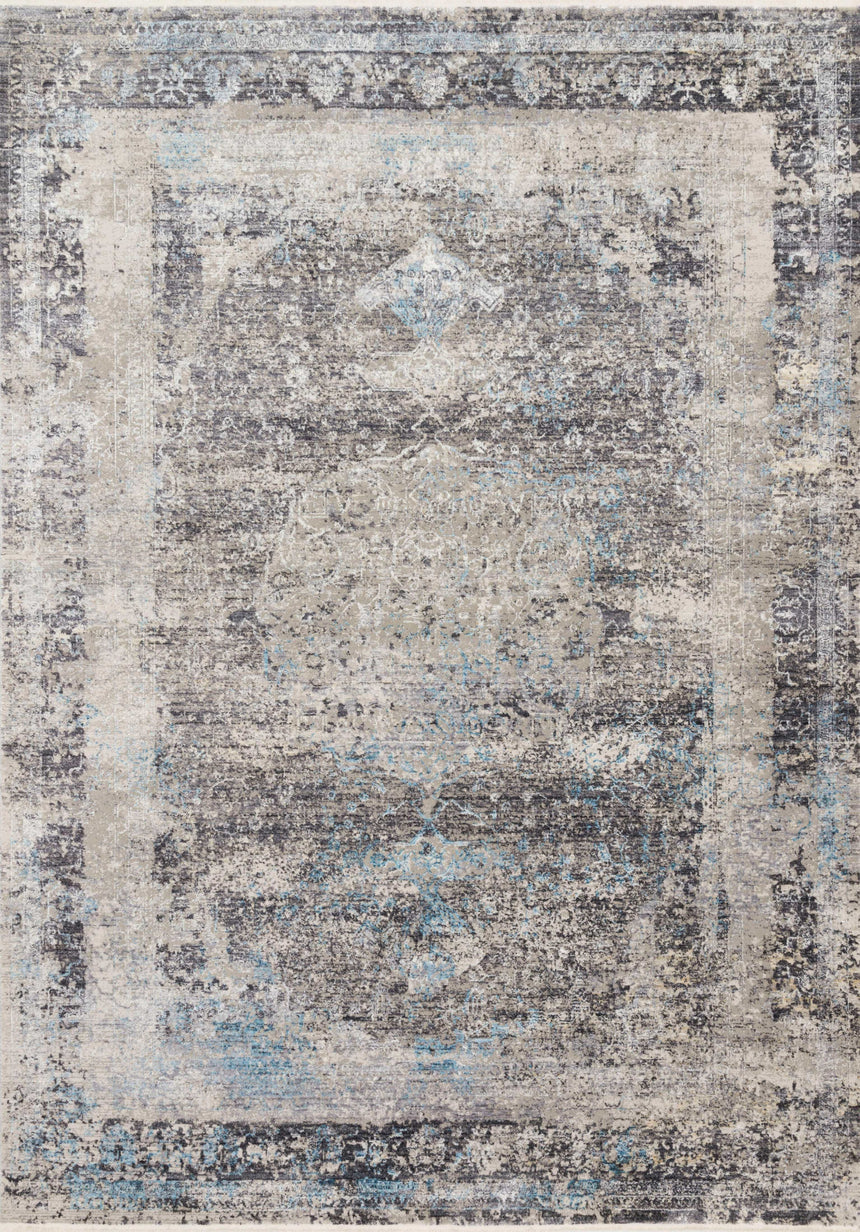 Franca Rug 03 | Charcoal / Sky