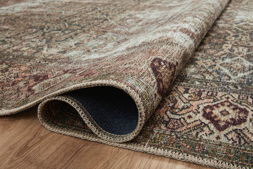 Georgie Rug 07 | Moss / Salmon