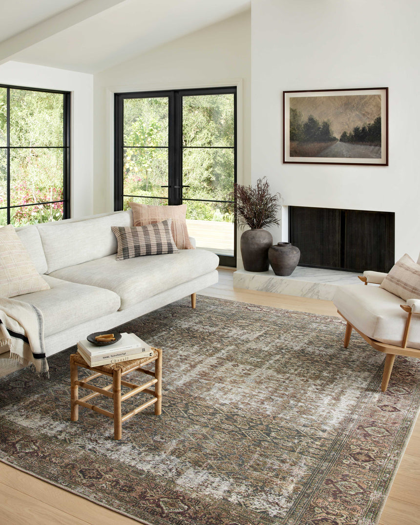 Georgie Rug 07 | Moss / Salmon