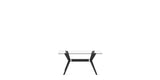Canadel Downtown Fjord Dining Table in Peppercorn Washed, Clear CL Glass, side view