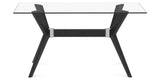 Canadel Downtown Fjord Dining Table in Peppercorn Washed, Clear CL Glass, side view