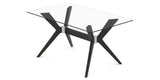 Canadel Downtown Fjord Dining Table in Peppercorn Washed, Clear CL Glass, view from above
